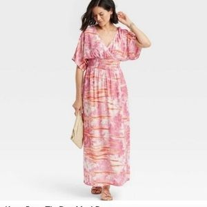 Knox Rose Tie-Dye Maxi Dress with Tie-Back Size XXL
